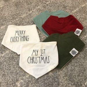 Christmas Bibs Bundle of 5 - Never Worn Holiday Bibs with Snaps